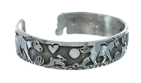 Native American Navajo Sterling Silver Horse Cuff Bracelet JX130602